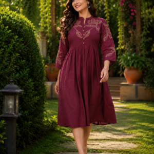 Floral Grace Embroidered Midi Dress